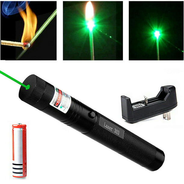 50Mile Assassin Green Laser Pointer Pen 532nm Lazer With Star Cap+2*Batt+Charger